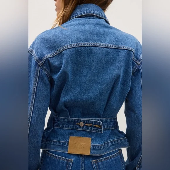 Bayse VIOLET DENIM JACKET DENVER VINTAGE style Blue Denim Jacket - Picture 3 of 6